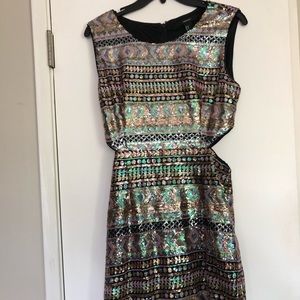 Sequin Mini dress with cut outs on sides